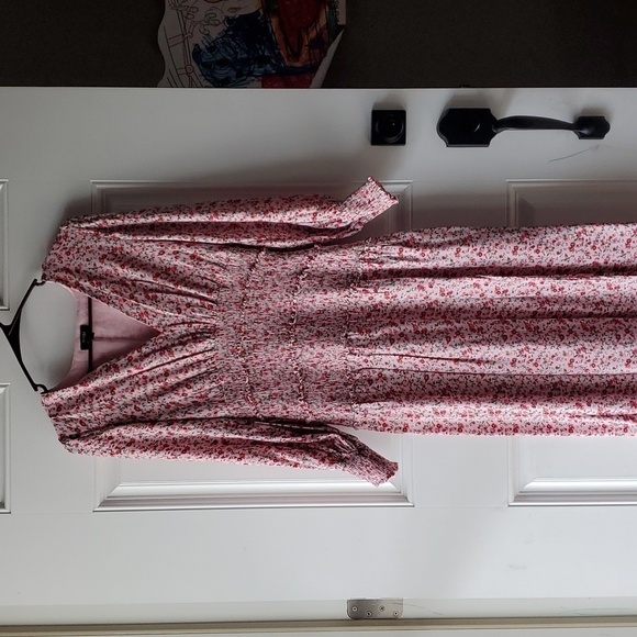 AFRM Hazel Baby Pink Ditzy Floral Smocked Dress - Picture 2 of 12